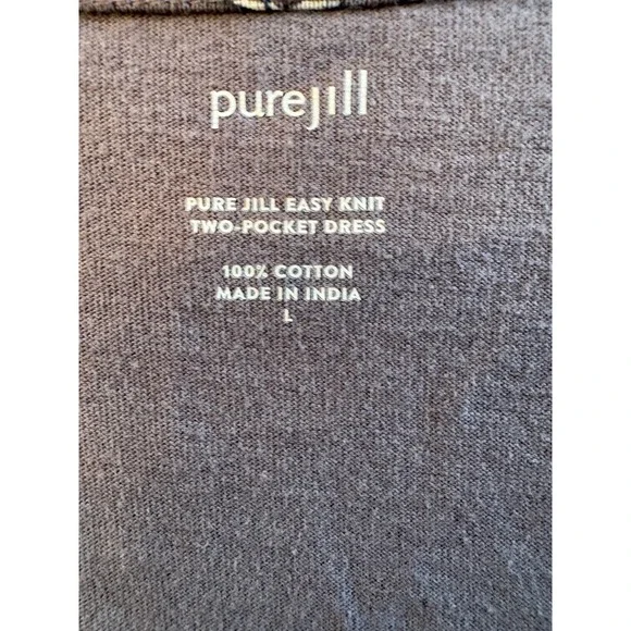 Pure Jill J Jill Easy Knit Two Pocket Dress Floral Cotton Coastal Large - Picture 5 of 9